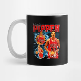 Scottie Pippen Basketball Legend Signature Vintage Retro 80s 90s Bootleg Rap Style Mug